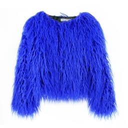 Women Imitation Sheep Faux Short Coat Thermal Slim Fit Loose Elegant High Street Button Jacket Round Neck 2026 Winter Outwear