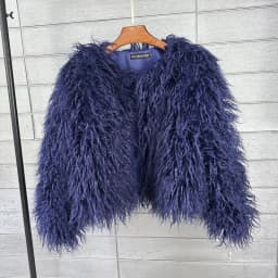 Women Imitation Sheep Faux Short Coat Thermal Slim Fit Loose Elegant High Street Button Jacket Round Neck 2026 Winter Outwear