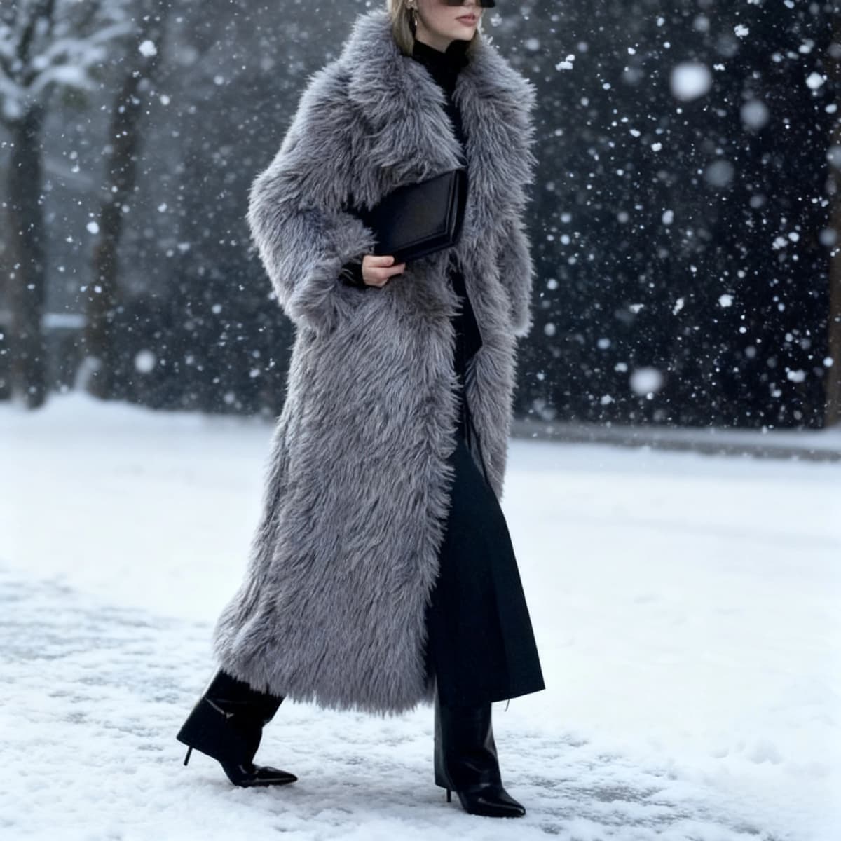 Faux Fur Long Coats Women Y2k Thick Warm Coat Furry Turn Down Collar Y2k Streetwear Jacket Elegant Autumn Winter Maxi Jackets