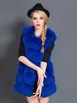 ZADORIN Hotsale Female Fur Waistcoat Winter Fluffy Faux Fur Vest Women O-Neck Spliced Sleeveless Long Faux Fur Coat Woman Vests