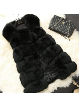 ZADORIN Hotsale Female Fur Waistcoat Winter Fluffy Faux Fur Vest Women O-Neck Spliced Sleeveless Long Faux Fur Coat Woman Vests