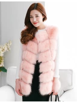 ZADORIN Hotsale Female Fur Waistcoat Winter Fluffy Faux Fur Vest Women O-Neck Spliced Sleeveless Long Faux Fur Coat Woman Vests