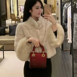2026 Elegant Cropped Faux Fox Fur Coat for Women Autumn Winter Fashion Fluffy Cuff Warm Jacket Female Soft Cozy Plush Outerwear