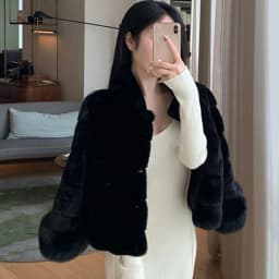 2026 Elegant Cropped Faux Fox Fur Coat for Women Autumn Winter Fashion Fluffy Cuff Warm Jacket Female Soft Cozy Plush Outerwear