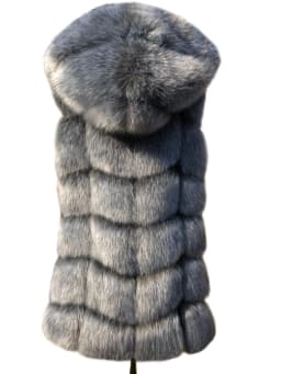 ZADORIN New Fashion Woman Sleeveless Faux Fur Coat Hooded Winter Fluffy Warm Faux Fur Vest Woman Faux Fur Coats and Jackets Tops