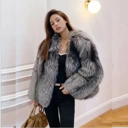Women's fur coat short style fashion imitation fox hair whole fur coat autumn winter new casual lady jacket