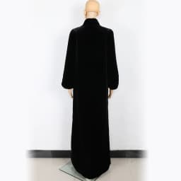 Nerazzurri Floor Length Fluffy Faux Fur Coat Women Black Extra Long Warm Outerwear Winter Furry Fake Fur Overcoat 5xl 6xl 7xl