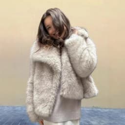New European American Lapel Long-sleeved Fur Coat for Women 2025 Solid Color Versatile Faux Fur Top Coat Plus-size Women's Wear