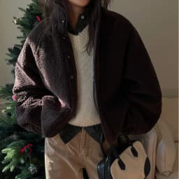 Lamb Fur Jacket Women's Loose Fit Stand Collar Single Button Casual Warm Coat Vintage Style Commute Fashion Spring 2025