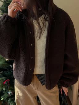 Lamb Fur Jacket Women's Loose Fit Stand Collar Single Button Casual Warm Coat Vintage Style Commute Fashion Spring 2025