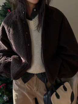 Lamb Fur Jacket Women's Loose Fit Stand Collar Single Button Casual Warm Coat Vintage Style Commute Fashion Spring 2025