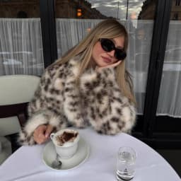 Faux Fur Coats Women Casual Coat Turn Down Collar Full Sleeve Leopard Print Open Stitch Thick Warm Jackets Street Wear Winter