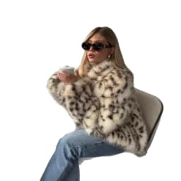 Faux Fur Coats Women Casual Coat Turn Down Collar Full Sleeve Leopard Print Open Stitch Thick Warm Jackets Street Wear Winter