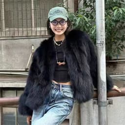 2024 Imitation Fox Fur Eco Friendly Fur Coat Cardigan Women's Winter New Black Short Style Slim and Fashionable Young Fur Coat