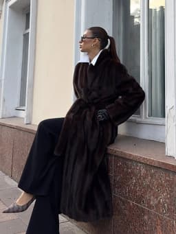 Brown Long Faux Fur Coat Women Fashion Full Sleeve Fluffy Loose Lace Up Overcoat 2025 Winter Lady Daily High Street Outwear