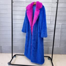 DEAT 2026 Winter New Items Fashion Imitation Fur Coat For Women Contrast Color High-end Versatile Trench Female 11A05600
