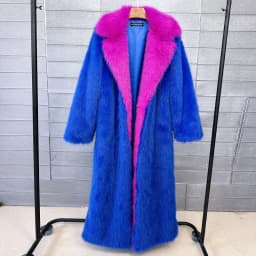 DEAT 2026 Winter New Items Fashion Imitation Fur Coat For Women Contrast Color High-end Versatile Trench Female 11A05600