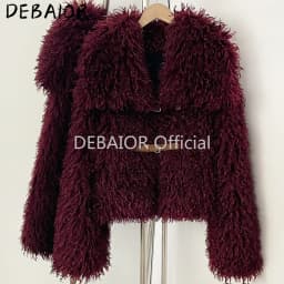 OFTBUY New Winter Women Fluffy Faux Fur Coat big Fur Collar Bukle Belt Short Fake Fur Jacket Warm Thick Plush Casual Outerwear