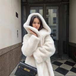 Women Faux Fur Long Coats Hooded Overcoats Lace Up Full Sleeves Open Stitch Thick Loose Jackets Elegant 2025 Autumn Winter