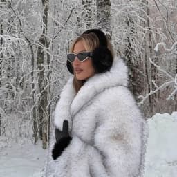 Women's Faux Fur Coat Long White Fluffy Lapel Collar Warm Winter Jacket Elegant Luxe Chic Quiet Luxury Outerwear