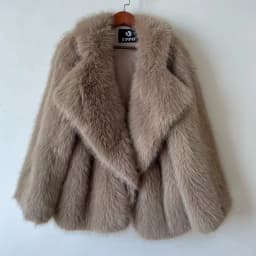 Fashionable Street Style Fox Fur Coat Loose Suit Collar Medium Long Imitation Fur Coat For Women Autumn-winter fur overcoat