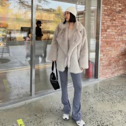 Fashionable Street Style Fox Fur Coat Loose Suit Collar Medium Long Imitation Fur Coat For Women Autumn-winter fur overcoat