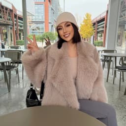 Fashionable Street Style Fox Fur Coat Loose Suit Collar Medium Long Imitation Fur Coat For Women Autumn-winter fur overcoat