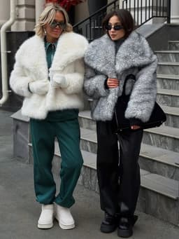 Faux Women's Fur Coat Turn-Down Collar Long Sleeve Elastic Cuff Plush Fluffy Female Fur Coat Fashion Autumn Loose Fur For Ladies