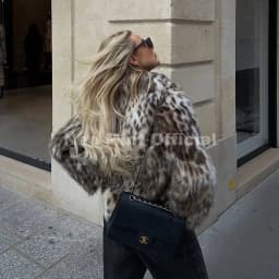 Neo Mint Vintage Stylish Loepard Faux Fur Coat Women 2025 Winter Chic Iconic Ins Blogger Brand Fashion Fox Fur Jacket Streetwear