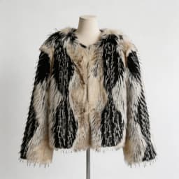 Women's Short Faux Fur Coat Striped Black White Fluffy Warm Winter Jacket Y2K Streetwear TikTok Viral It Girl Luxury Outerwear