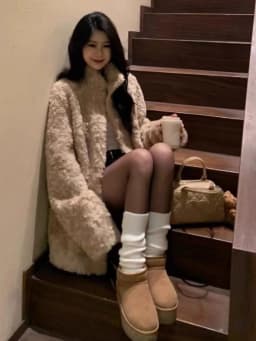 Winter Thickened Stand Collar Women's Jacket Faux Fur Integrated Leather Warm Coat Street Style Mid-Length Loose Fit