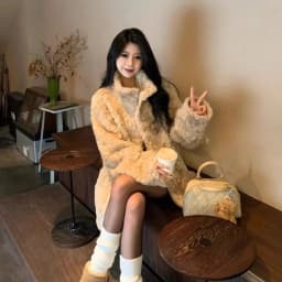 Winter Thickened Stand Collar Women's Jacket Faux Fur Integrated Leather Warm Coat Street Style Mid-Length Loose Fit