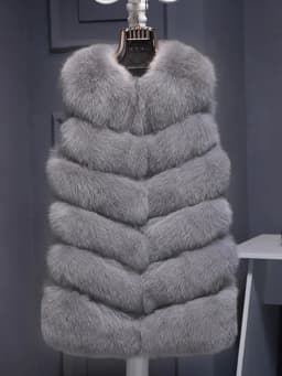 ZARORIN Faux Fur Vest Fashion Faux Fur Coats Women Sleeveless Long fur Jacket Gilet Fourrure manteau femme faux fur vests S-4XL