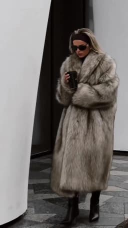Neo Mint Luxury Mob Wife Aesthetic Long Faux Fur Coat Women Winter 2024 Fluffy Gradient Fox Fur Jacket Female Furry Overcoat