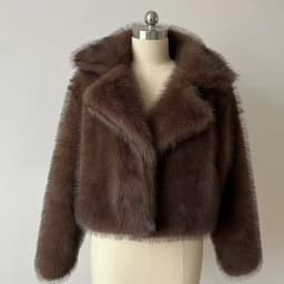 Autumn Winter Faux Fur Coat  Suit Collar Thickened Warm Fluffy CoatShort Street Style Fox Fur Jacket Peludo Chaqueta Mujer