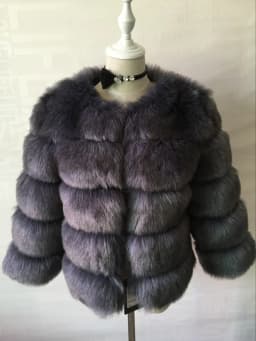 DEAT Fashion Orange Imitation Fox Fur Grass Coat Women's Round Neck Plush Thick Jacket Winter New 7A1578