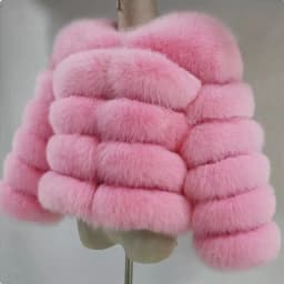 DEAT Fashion Orange Imitation Fox Fur Grass Coat Women's Round Neck Plush Thick Jacket Winter New 7A1578