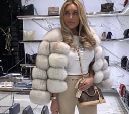 DEAT Fashion Orange Imitation Fox Fur Grass Coat Women's Round Neck Plush Thick Jacket Winter New 7A1578