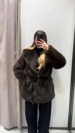 Women Winter Faux Fur Coat Fluffy Warm Long Belted Dark Brown 2026 New Elegant Old Money Luxury Outerwear