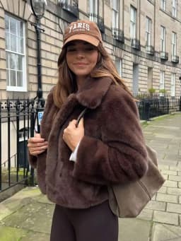 HH Winter Women's Fashion Faux Fur Warm Coats Solid Long Sleeves Lapel Single Breasted Pockets Chic Coat Vintage Outerwear