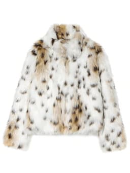 Women Winter Faux Fur Coat Snow Leopard Print Fluffy Short White Warm 2026 New Y2K Old Money Streetwear Outerwear