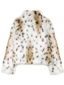Women Winter Faux Fur Coat Snow Leopard Print Fluffy Short White Warm 2026 New Y2K Old Money Streetwear Outerwear