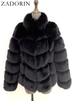ZADORIN Winter Fur Coats Women Stand Collar Splicing Long Sleeve Fluffy Faux Fur Coat Luxury Thick Warm Fur Jacket Chic Overcoat