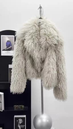 DEAT Fashion Apricot Faux Fur Coat For Women Short Style Imitation Mongolia Sheep Fur Street Cardigan Jacket Winter New 7A1595