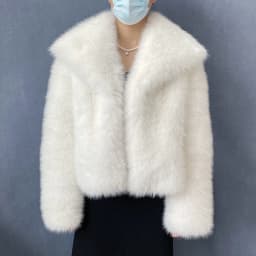 Women's Plus Size Winter Fur Coat Fox Large Lapel Loose Short Top Elegant Warmth for Cold Weather