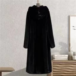 Autumn Winter Thickened Plush Coat Women's Loose Fit Hooded Knee-Length Medium-Length Dopaamine Style Faux Fur Jacket