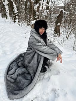 Women's Long Faux Fur Coat Silver Grey Fluffy Plush Lapel Collar Warm Thick Winter Maxi Jacket Elegant Luxe Chic