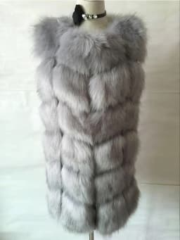 ZADORIN Fashion Female Fur Waistcoat Winter Warm Faux Fox Fur Vest Women High-Grade Cappa Fashion O-Neck Long Fur Coat Cardigan