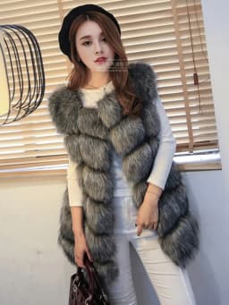 ZADORIN Fashion Female Fur Waistcoat Winter Warm Faux Fox Fur Vest Women High-Grade Cappa Fashion O-Neck Long Fur Coat Cardigan