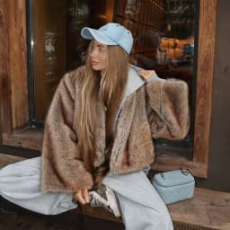 Women Winter Faux Fur Coat 2026 Warm Chestnut Fluffy Plush Cropped Jacket Lapel Open Front Outerwear
